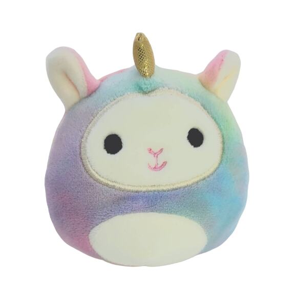 Lucinda the Llamacorn Tie Dye Squishmallows 3.5" Clip On * Kellytoy Clipon Plush - Picture 1 of 5